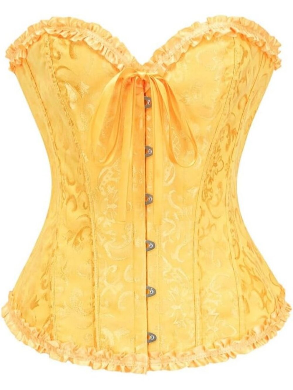 Women's Gold Sweetheart Neck Renaissance Lace Bustier Corset Lingerie Top